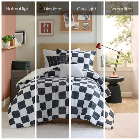 Twin/Twin XL Checkered Comforter Set Media 6