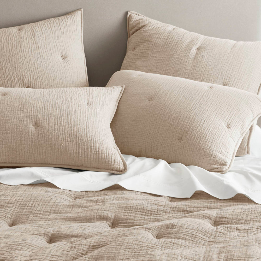 3-Piece King Cotton  Embroidered Quilt Set,Taupe Media 21
