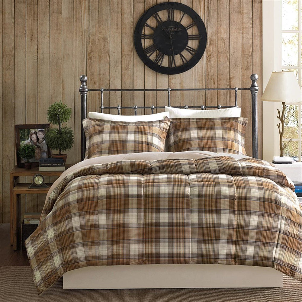 Full/Queen Classic Quilting Soft and Cozy Microfiber Solid Reverse Down Alternative Comforter Set Media 2