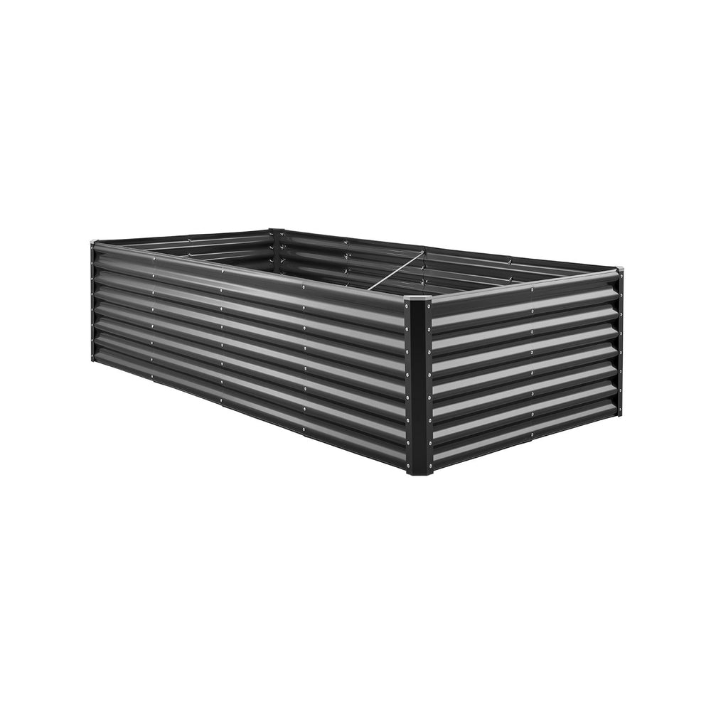 Metal Raised Garden Bed, 8 x 4 x 2 ft Outdoor Galvanized Planter Garden Box, Open Bottom Design, Large Planter Raised Bed for Growing Vegetables, Flowers, Herbs, and Succulents, Dark Gray Media 3