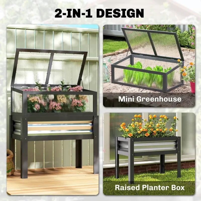 Flowers Box,Elevated Planter Box,Raised Garden Bed Media 6