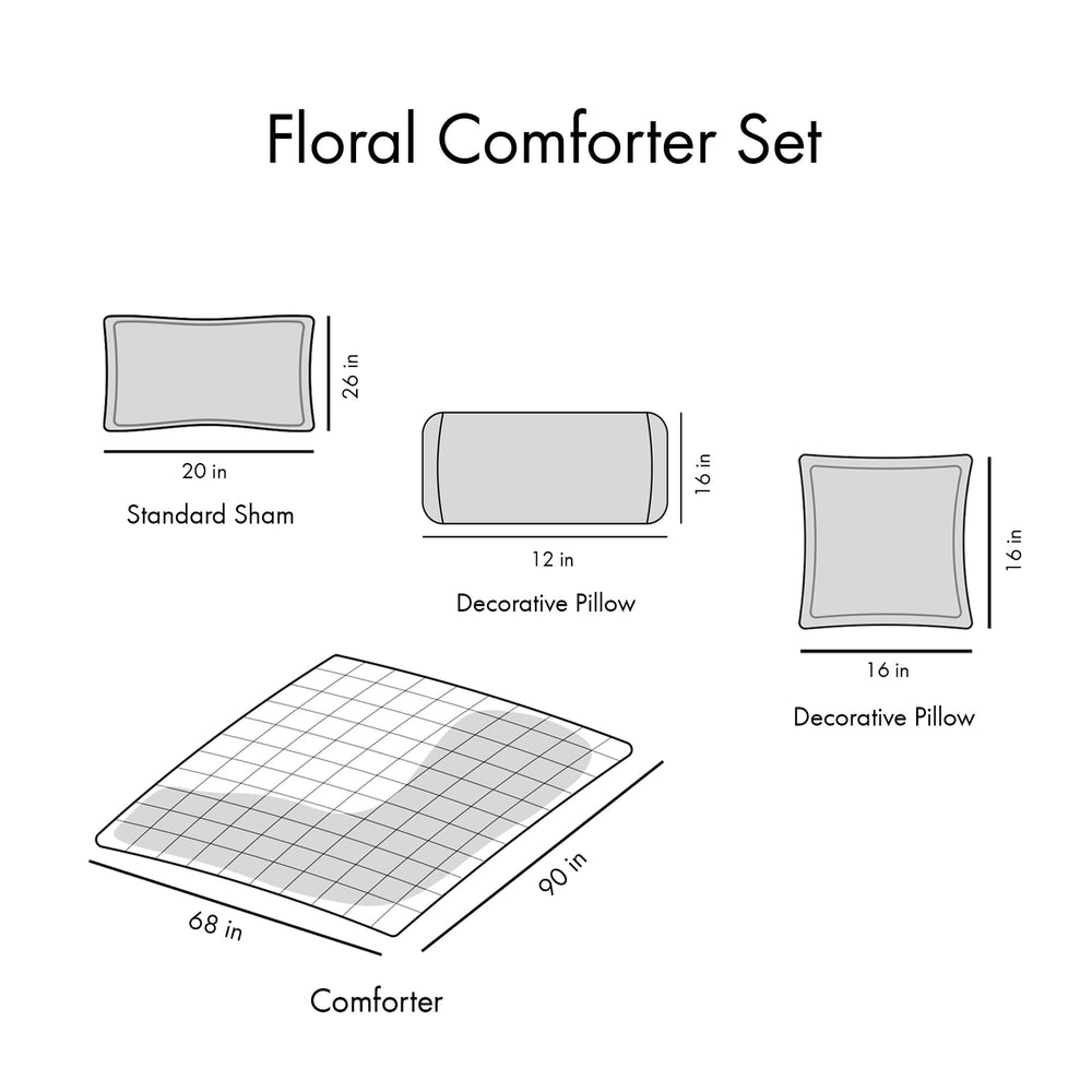Twin/Twin XL Floral Comforter Set Media 14