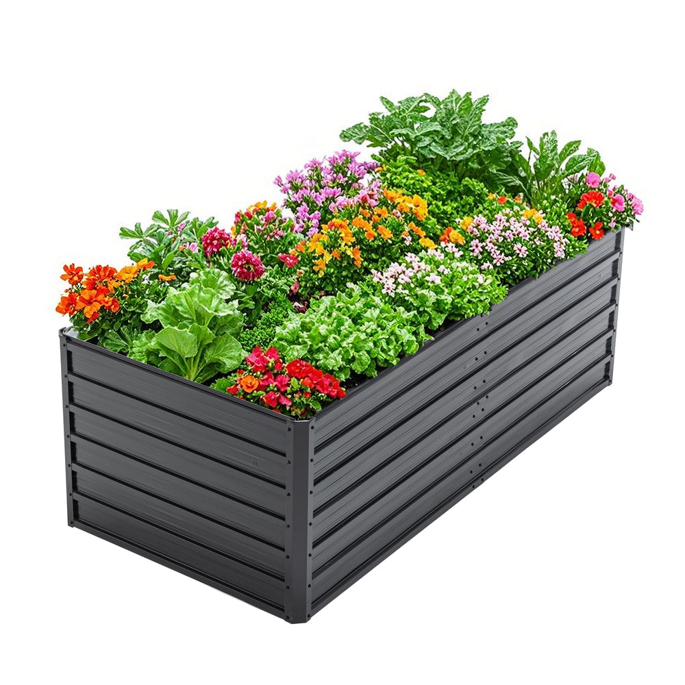 6x3x2 FT Metal Raised Garden Bed Outdoor Reinforced Galvanized Rustproof Colored Steel Planter Boxes for Vegetables, Raised Beds for Growing Flowers Herbs Succulents Media 8