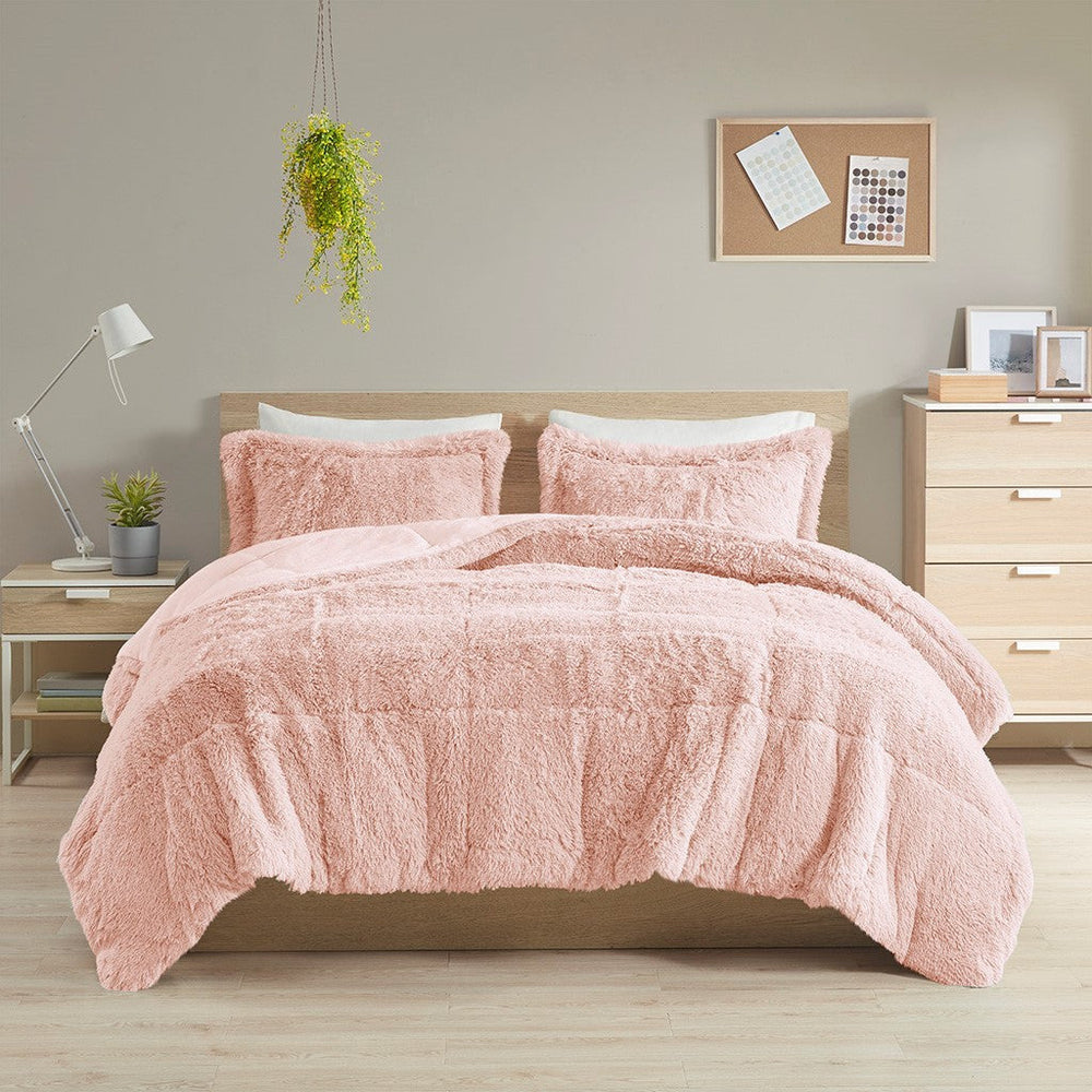 Twin/Twin XL Shaggy Long Fur Comforter Mini Set Media 4