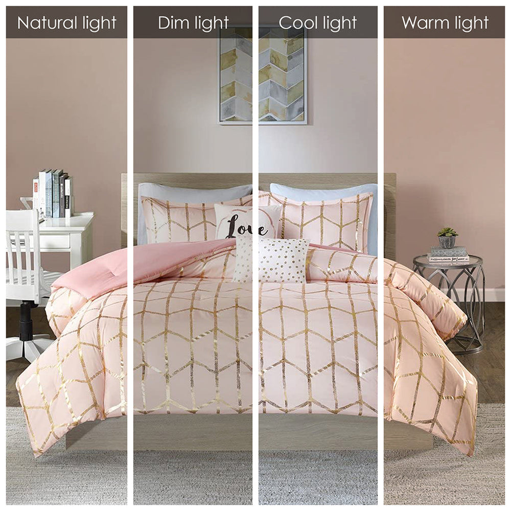 Full/Queen Metallic Printed Comforter Set Media 3