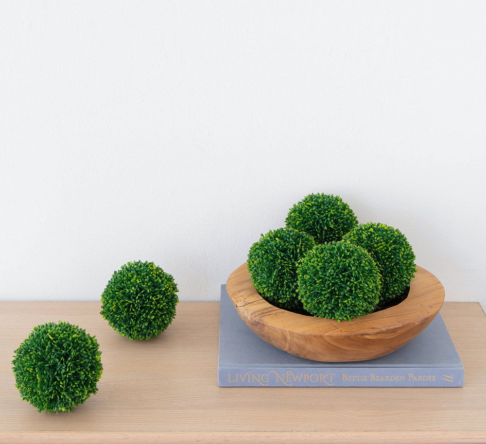 S/6 D4' Faux Boxwood Ball Bowl Filler, Green Media 4