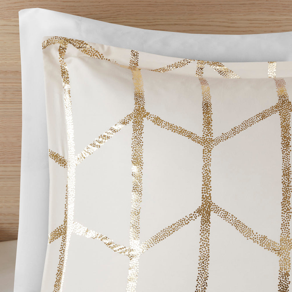 Full/Queen Metallic Printed Comforter Set Media 9