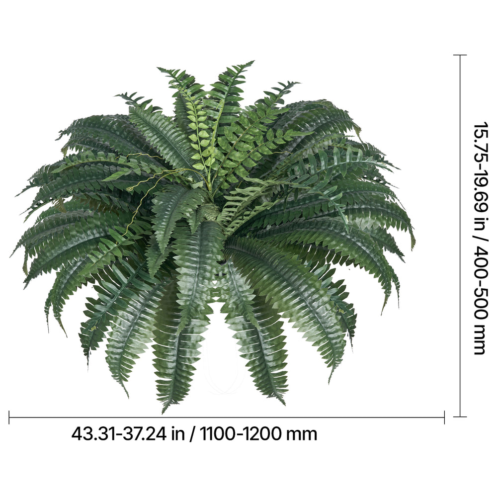 2 Pcs Artificial Boston Ferns Plastic Fern 50 Branches Indoor Outdoor Decor Media 10