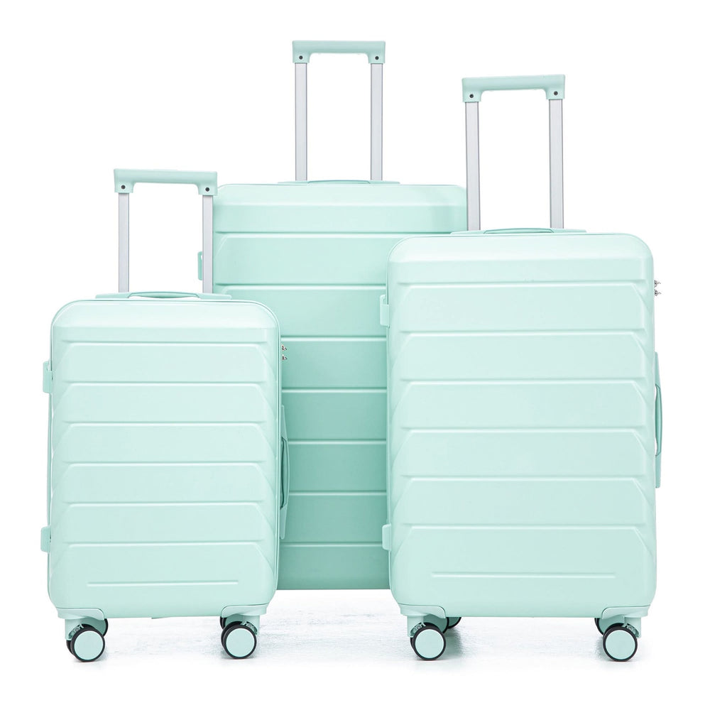 ABS Spinner Luggage Mint Green Durable 3 Piece Set & Combination Lock Media 22