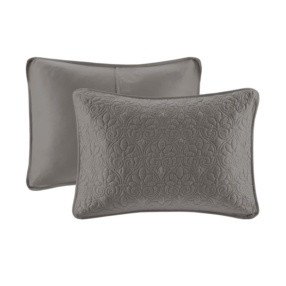 Reversible Bedspread Set Dark Grey Queen Media 6