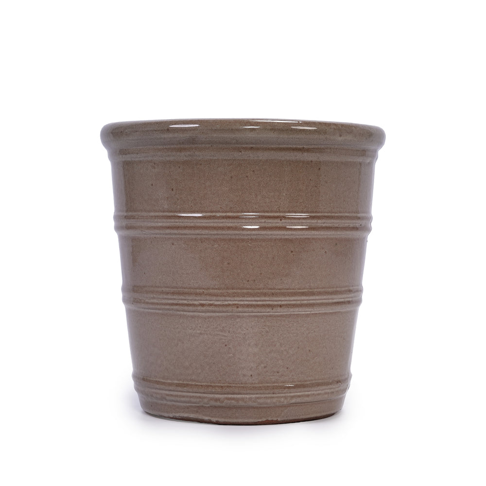 3 Pieces Ceramic Flowerpot, Modern Planter for Patio, Garden or Windowsills - Antique Yellow Media 5