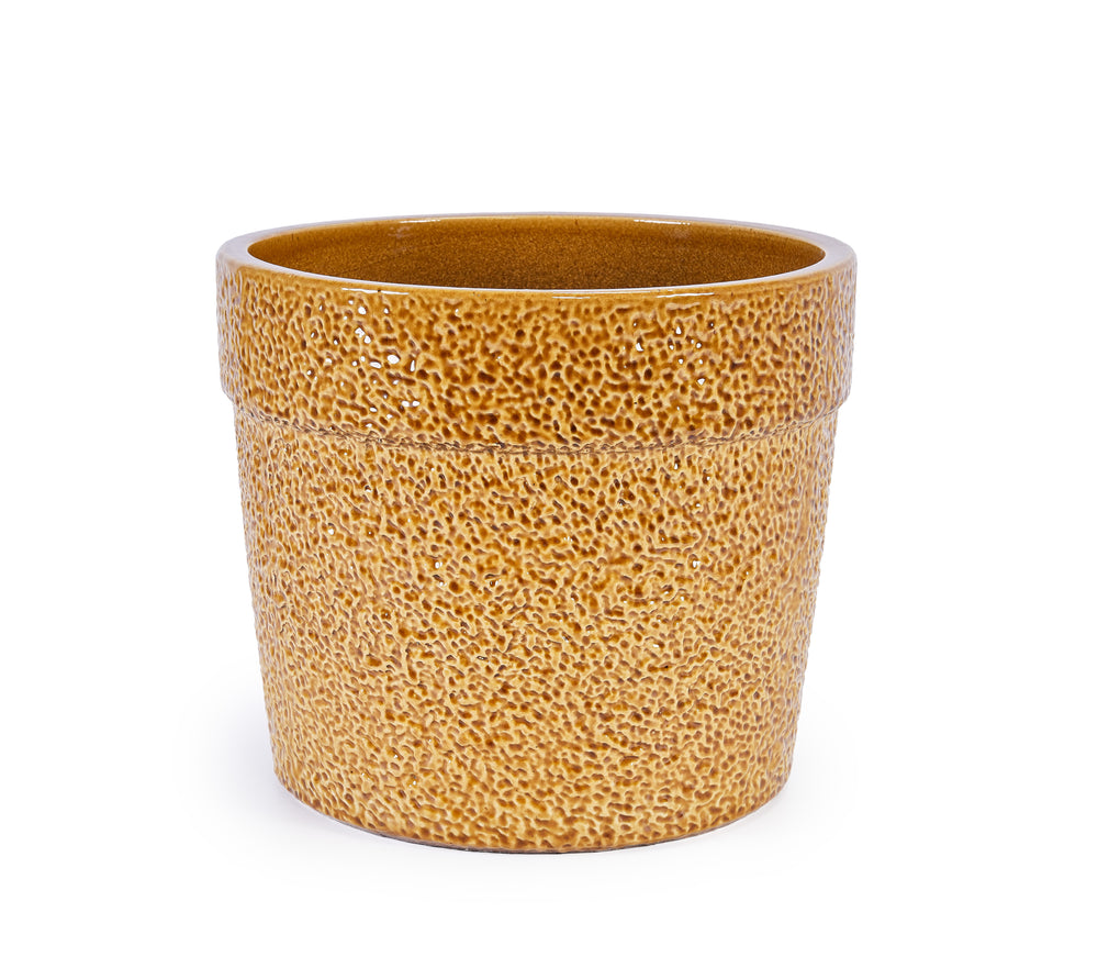 Handmade Ceramic Planter Set of 3, 15/12/9 Inch Diameter, Earth-Tone Speckled Glaze, for Orchids & Indoor Plants, Windowsill & Bookshelf Use, Breathable Clay Media 10