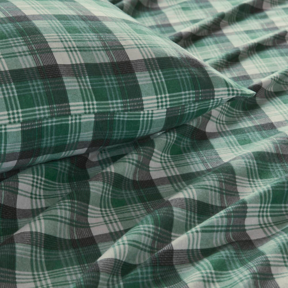 4 PCS Cal King Sheet Set Green Plaid Media 8