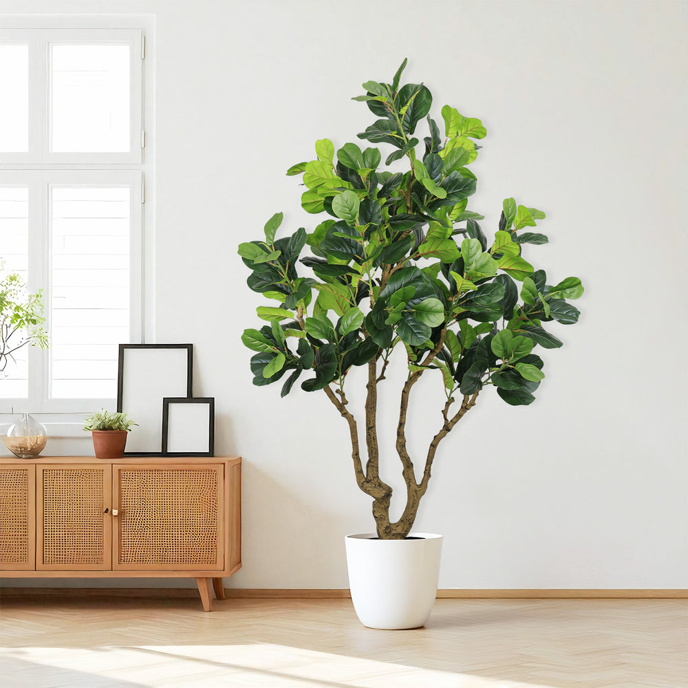 7FT Tall Artificial Banyan Tree Silk Plant – Large Faux Greenery with Natural Look Leaves for Indoor Outdoor Home Office Decoration, Potted Fake Tree, 1pc/set Media 8