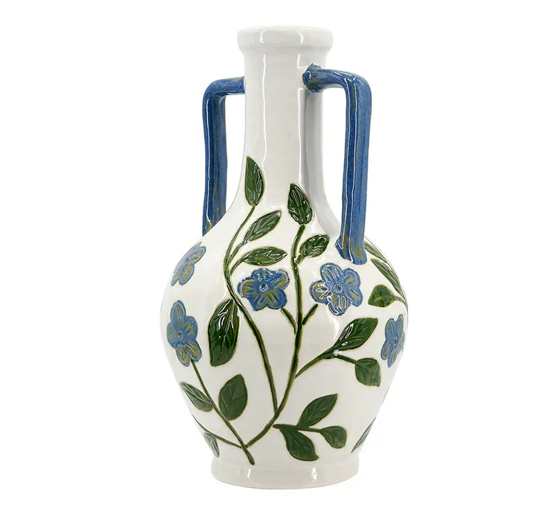 Floral Amphora Ceramic Vase