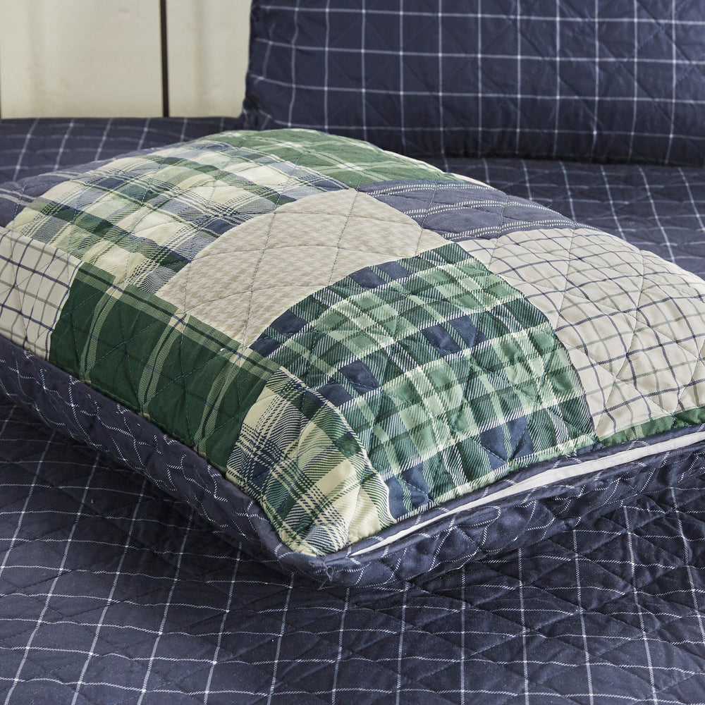3 Piece Reversible Printed Quilt Set Green / Navy King/Cal King Media 9