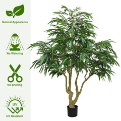 7FT Artificial willow Tree, Indoor Faux slik Greenery Plant for Home, Apartment, or Office Decoration, 1pc/set perspective
