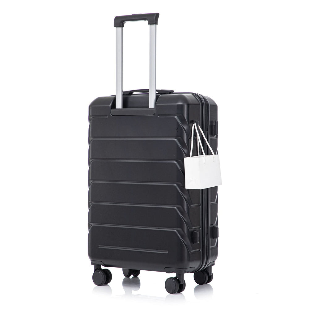 ABS Luggage Set 20 24 28 Inch Spinner Wheels Black Durable 3-Piece & Combination Lock Media 23