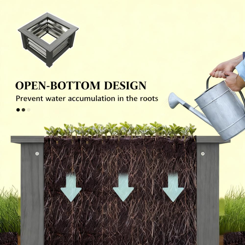 Versatile Raised Garden Bed,Galvanized Planter Box Elevated Garden Bed,Wooden Garden Bed with Trellis Media 5