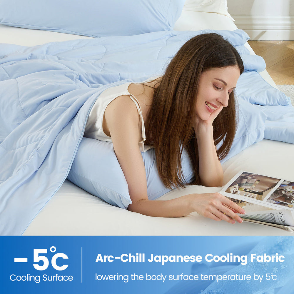 1-Piece 60x90' Cooling DA Comforter,Ice Blue Media 11