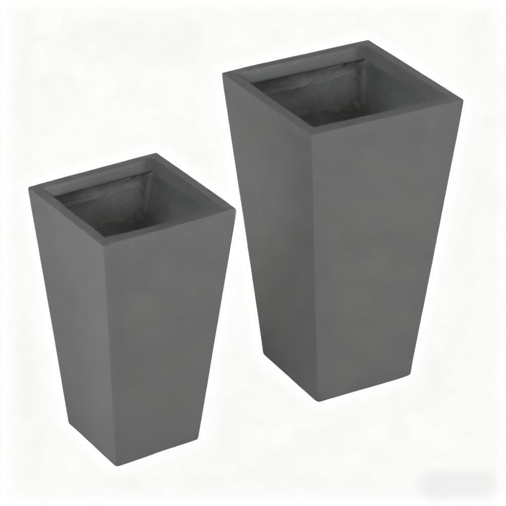 Durable & Stackable Plant Pot,2-Pack Outdoor Planter Set,Flower Pots with Drainage Holes,for Porch,Entryway,Patio,Yard,Garden Media 2