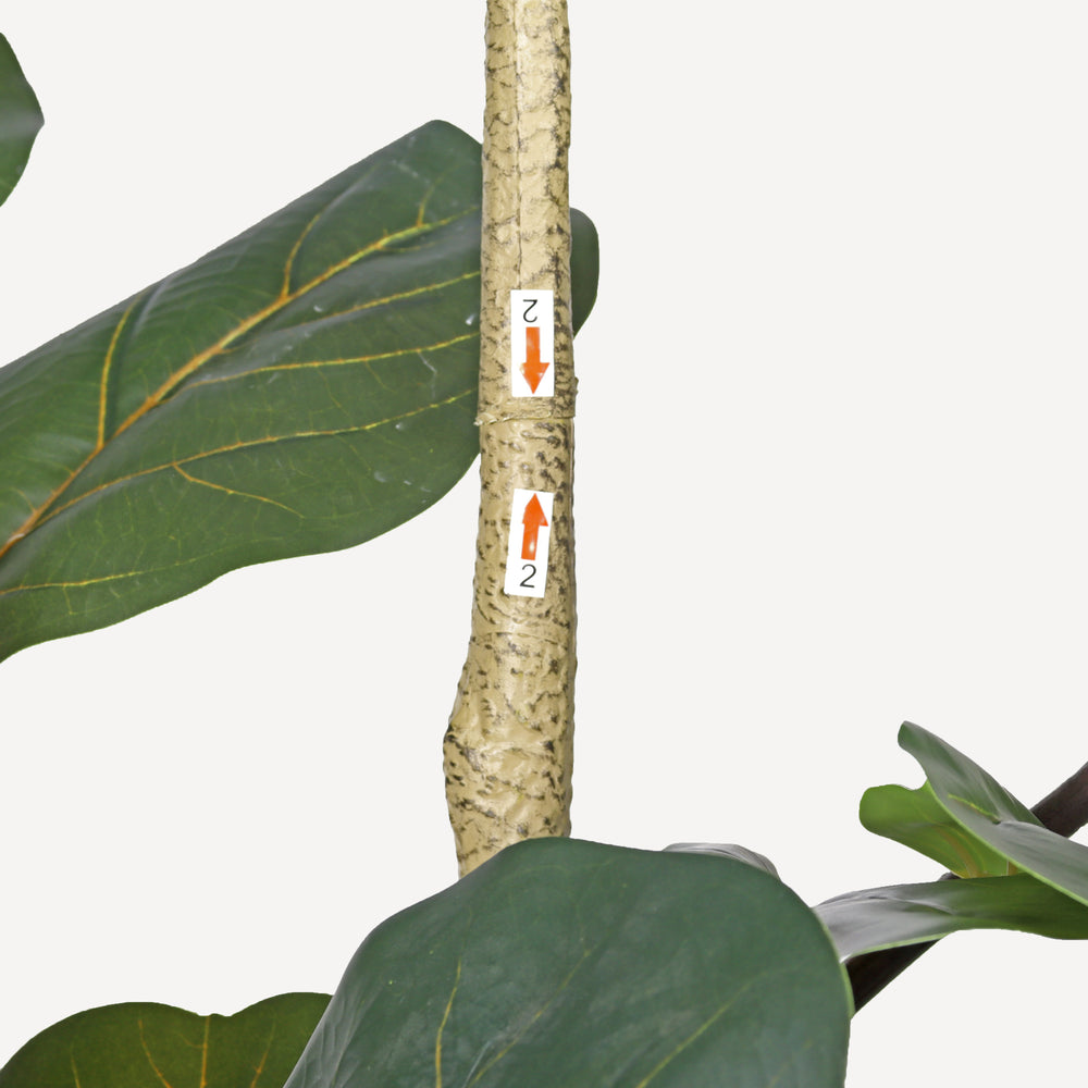 7' Artificial Fiddle Leaf Fig Tree in Black Plastic Pot Media 7