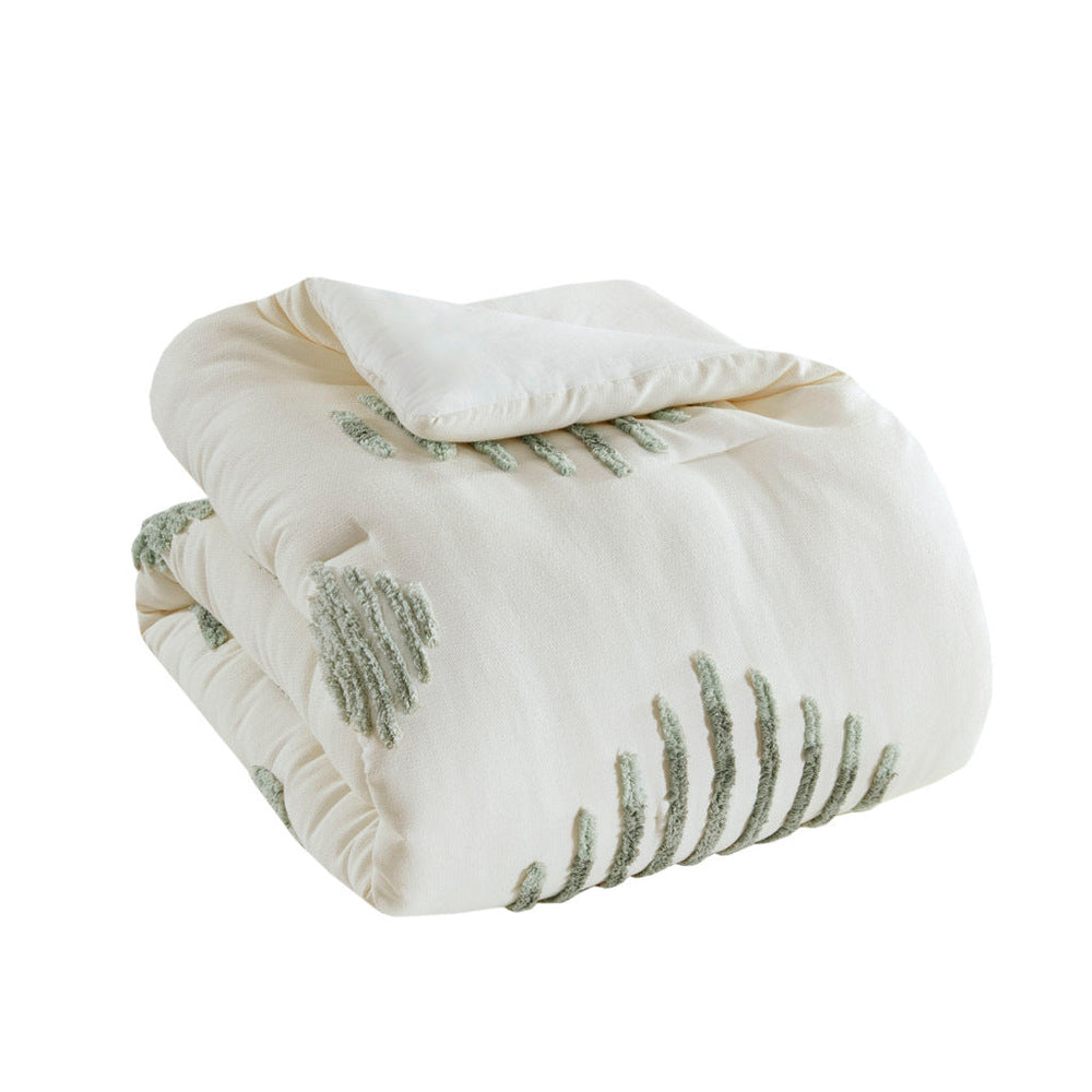 King/Cal King 3 Piece Cotton Blend Chenille Comforter Set Media 6