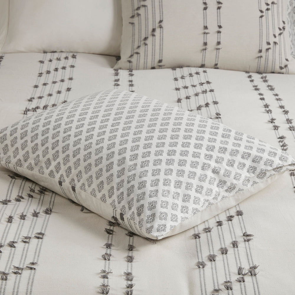 Full/Queen 3 Piece Cotton Jacquard Duvet Cover Set Media 10