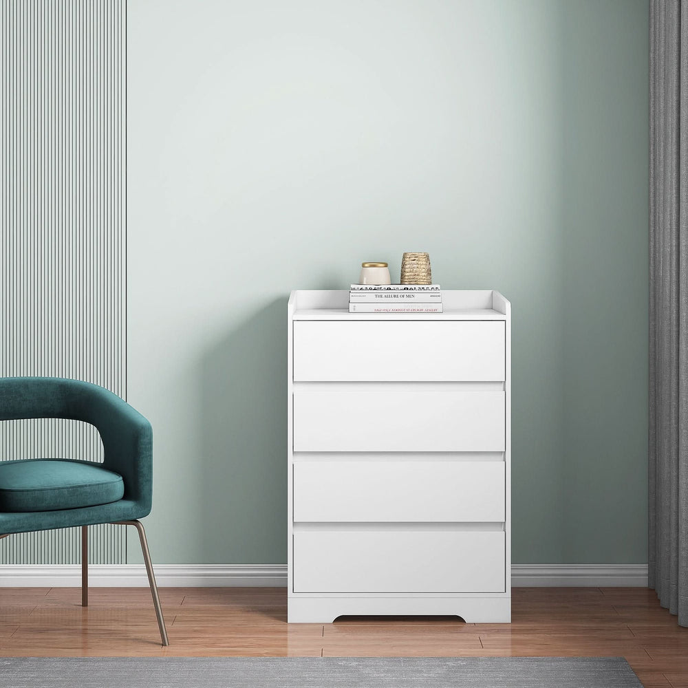 Bedroom Dresser Waterproof Minimalist White Cabinet Storage Organizer Media 11