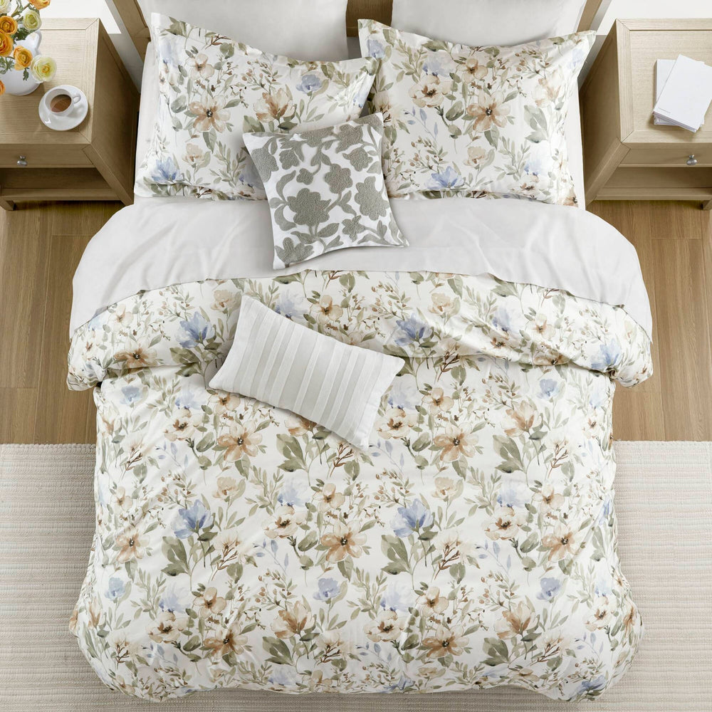 5PCS King/Cal King Cotton Sateen Print Duvet Set Media 16