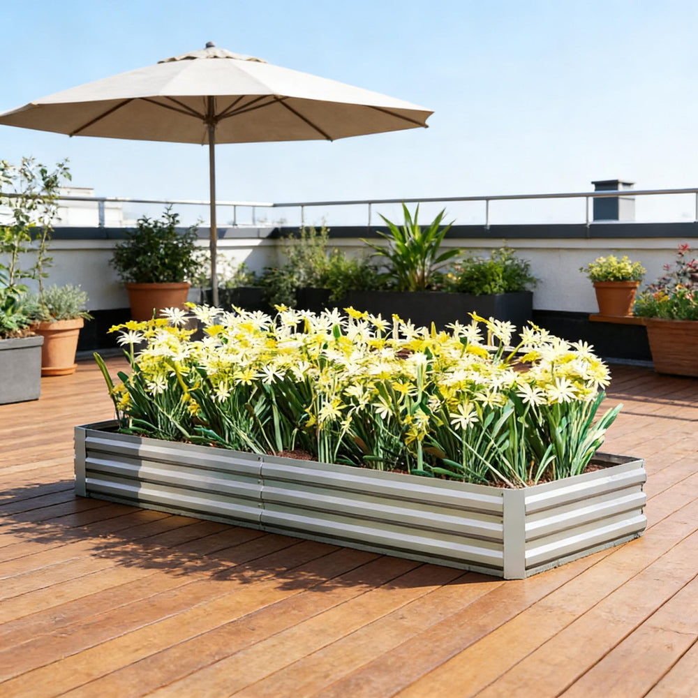 Flower Box,Plant Box,Garden Bed,Metal Raised Planter Box Media 4