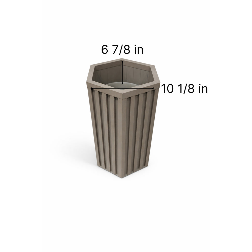 Hexagon Column Planter MD - Grey Brown Media 7