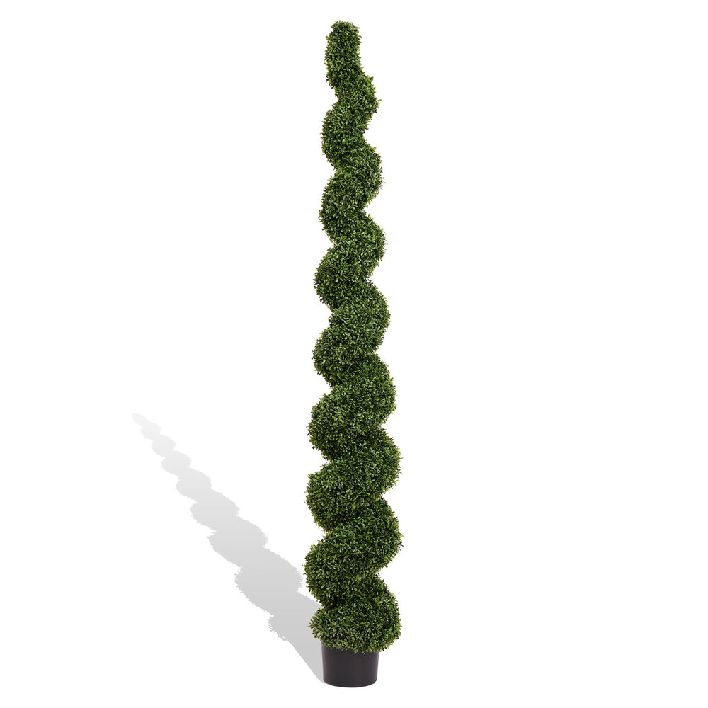 Topiary Bonsai Artificial Spiral Tree Plant Outdoor UV Resistant Plastic Boxwood 210cm Green Media 1