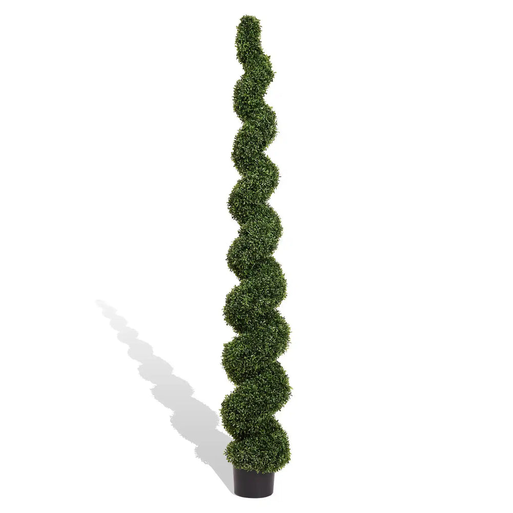 Topiary Bonsai Artificial Spiral Tree Plant Outdoor UV Resistant Plastic Boxwood 210cm Green