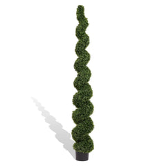 Topiary Bonsai Artificial Spiral Tree Plant Outdoor UV Resistant Plastic Boxwood 210cm Green perspective