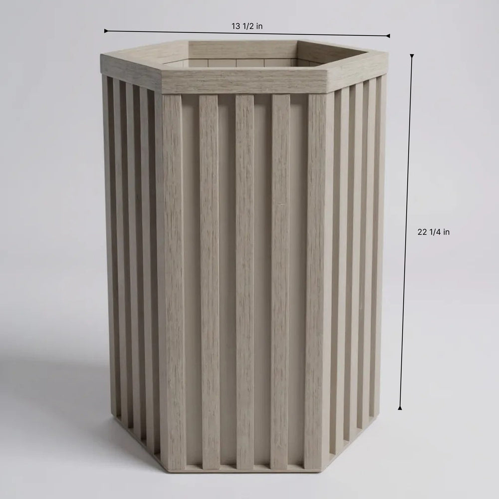 Hexagon Column Planter MD - Grey Brown Media 6