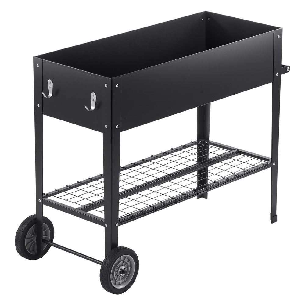 Raised Garden Bed, 42.5 x 19.5 x 31.5 inch Galvanized Metal Planter Box, Elevated Outdoor Planting Boxes with Legs, for Growing Flowers/Vegetables/Herbs in Backyard/Garden/Patio/Balcony, Black Media 7