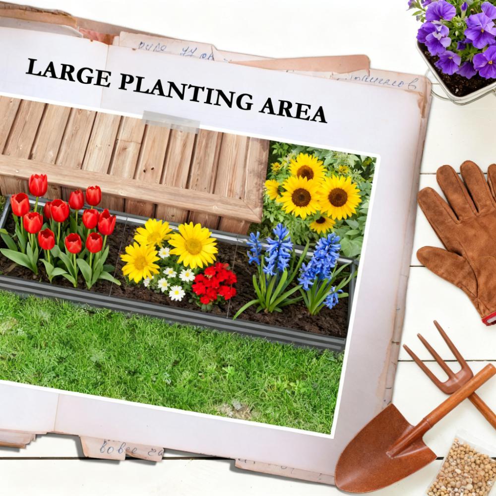 Galvanized Raised Garden Bed Kit for Flowers, Herbs and Vegetables Media 3