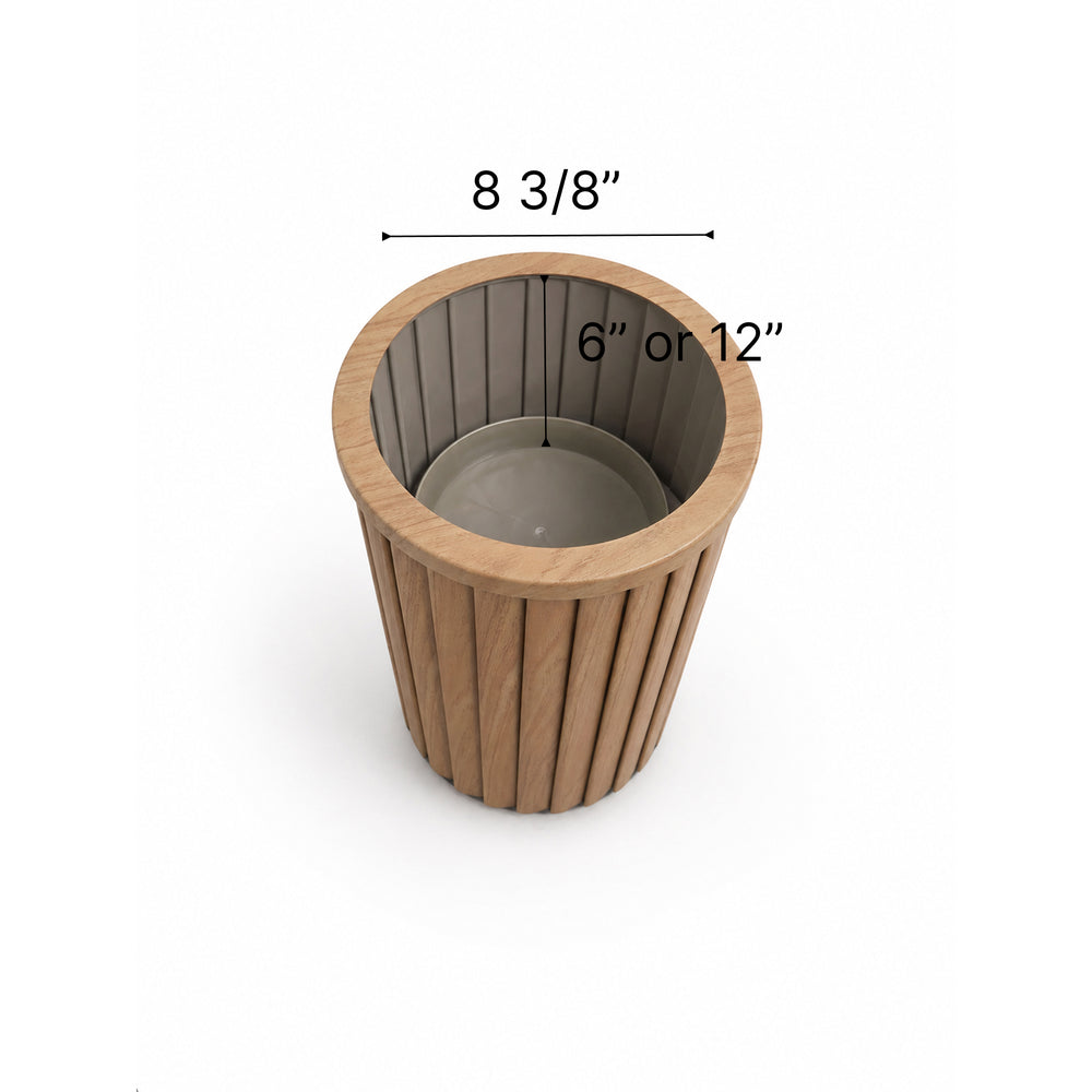 Round Strata Column Planter MD - Medium Brown Media 6