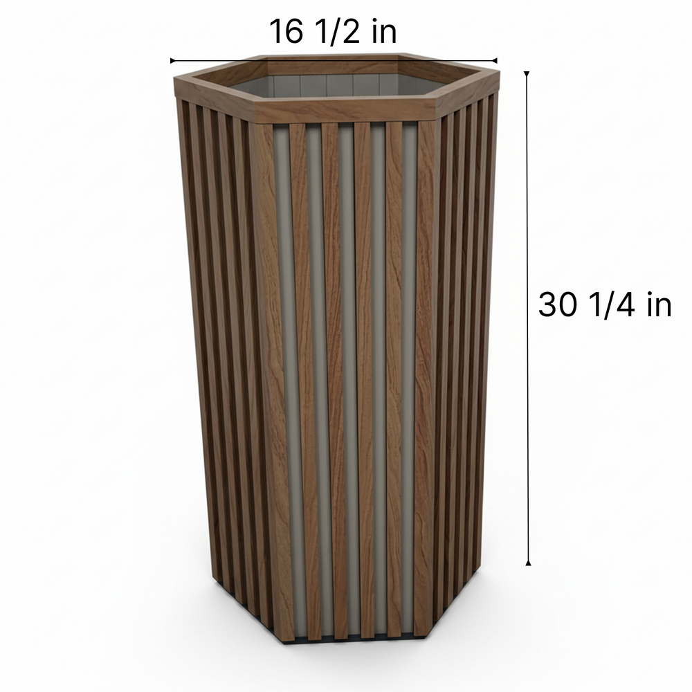 Hexagon Column Planter LG - Medium Brown Media 6