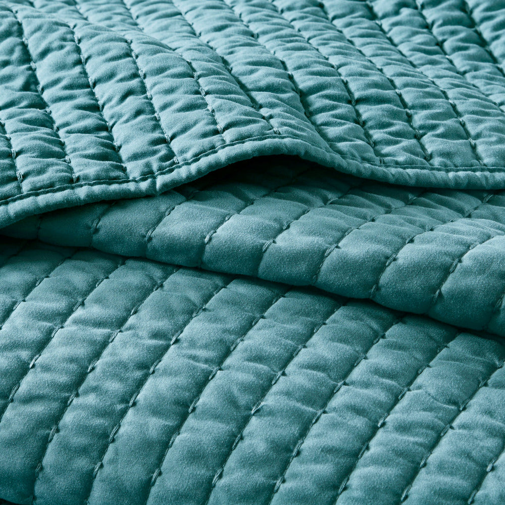 3 Piece Quilt Set Teal Full/Queen Media 6