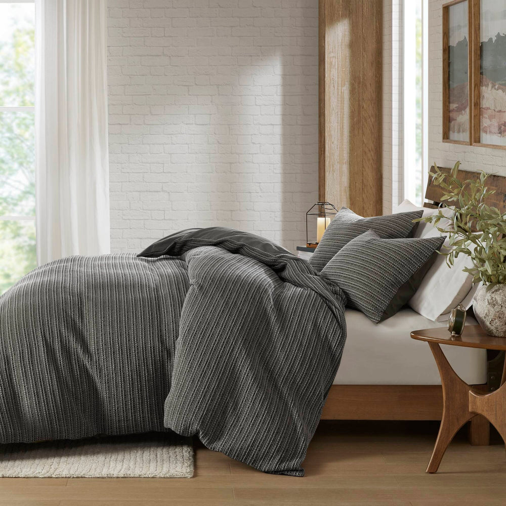 3PCS King/Cal King Waffle Washed Duvet Set Media 21