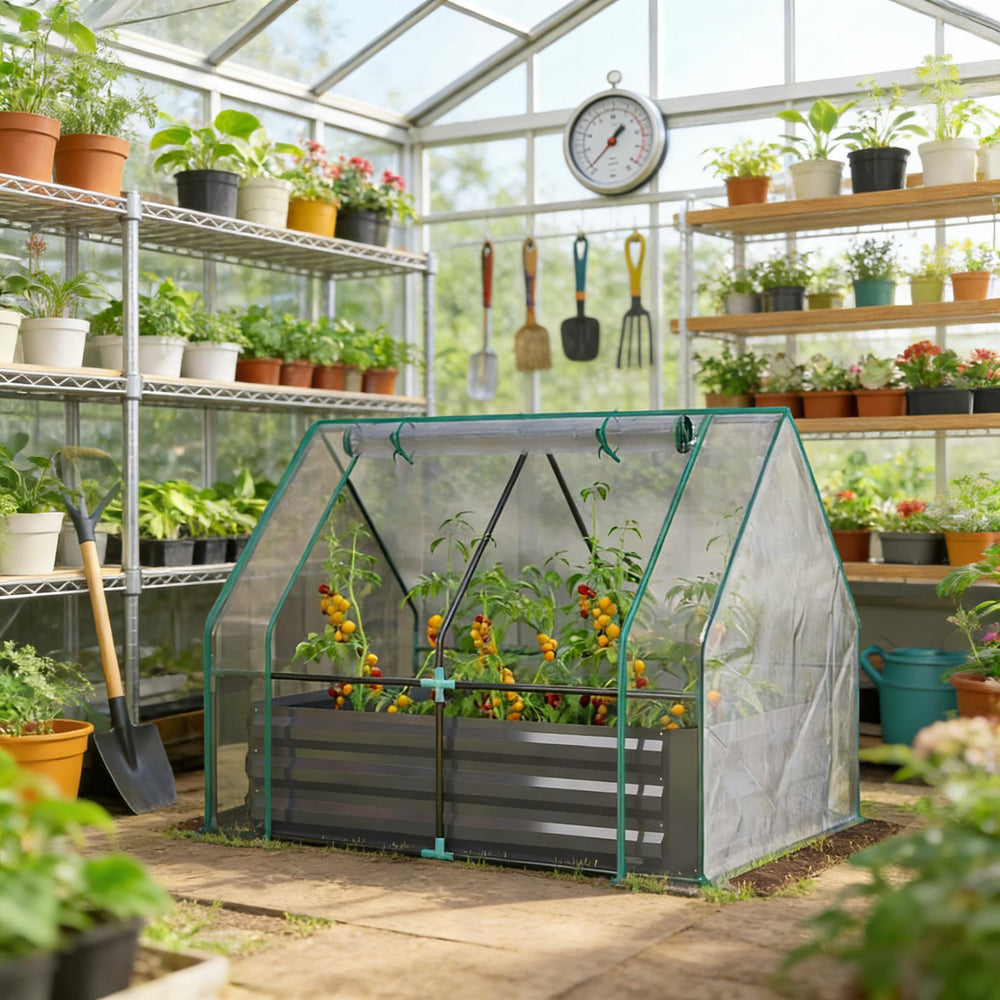 2-in-1 Raised Planter Greenhouse,Raised Garden Bed,Planter Raised Bed Media 6