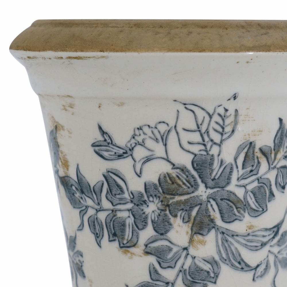 5.3x5.3x5.1' Ceramic Planter with Floral Pattern, Set of 4 Media 7