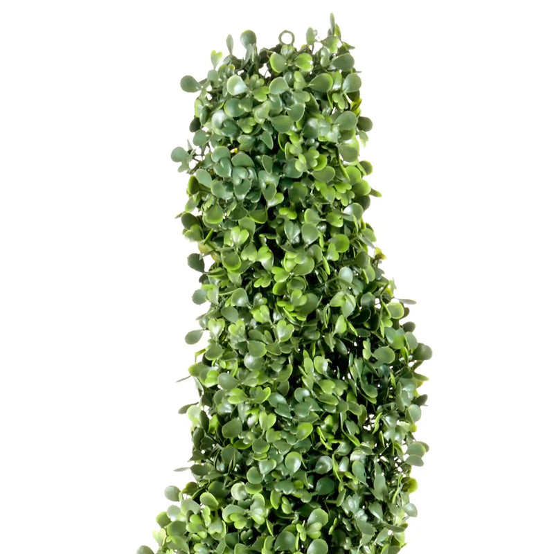 2 pcs. Artificial Boxwood Tower Topiary Spiral Artificial Plant 122cm high Decorative Plant Green Plastic PE Iron Topiary Plants incl. 10 pcs. Replacement Leaves