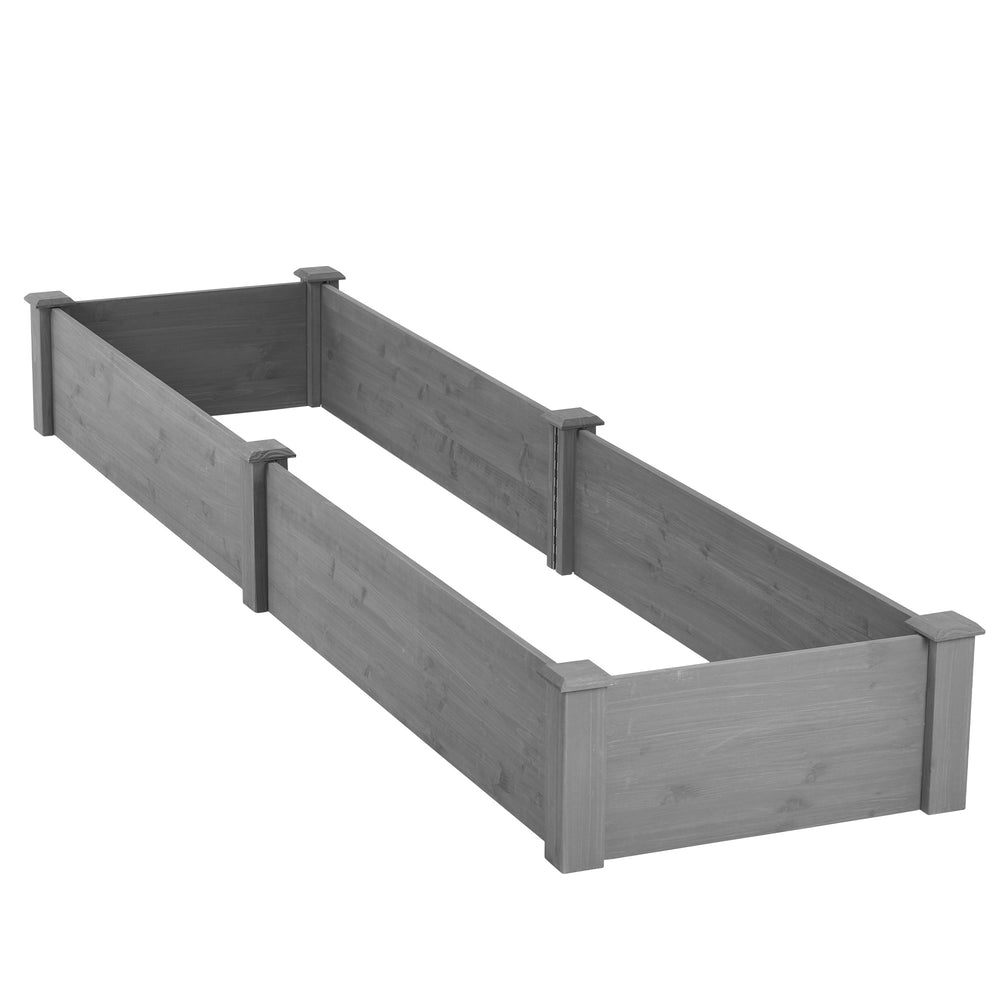 Over Ground Raised Garden Bed 96x28x10'', Large Long Planter Box for Outdoor, Tool-Free Assembly Media 10