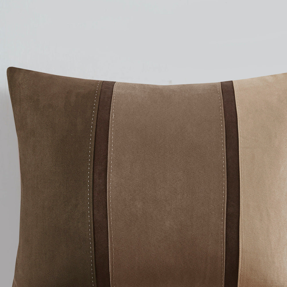 7 Piece Faux Suede Comforter Set Brown Queen Media 9
