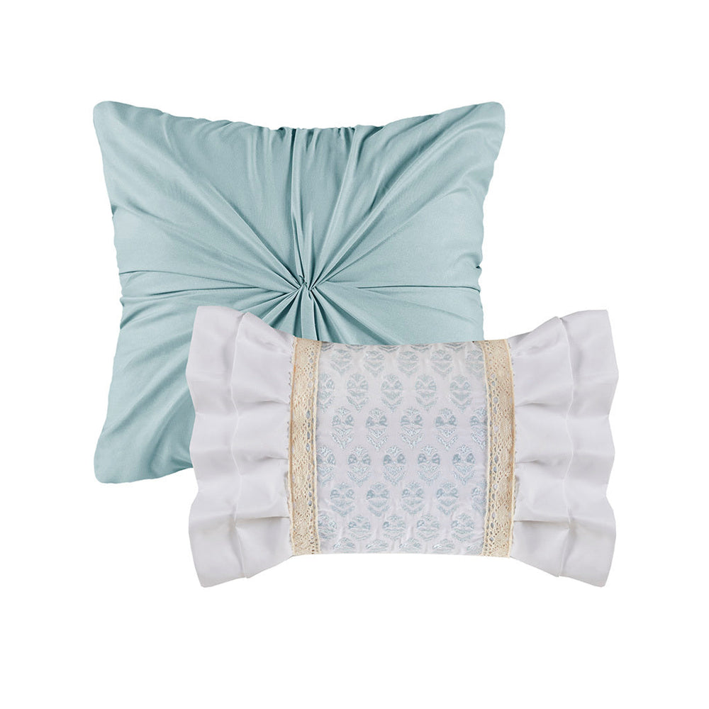 King/Cal King 5 Piece Seersucker Comforter Set with Throw Pillows Media 12