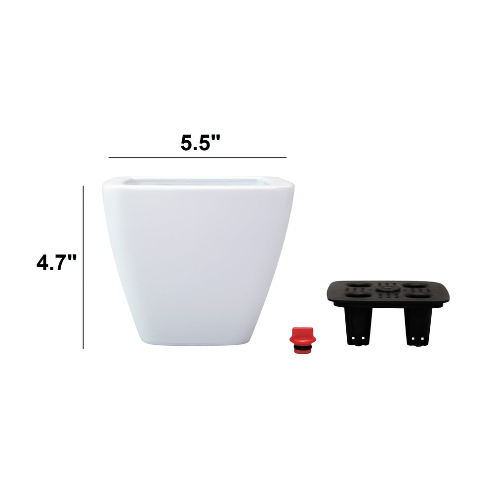 2-Pack Smart Self-watering Planter Pot for Indoor and Outdoor - White - Square Cone Media 7