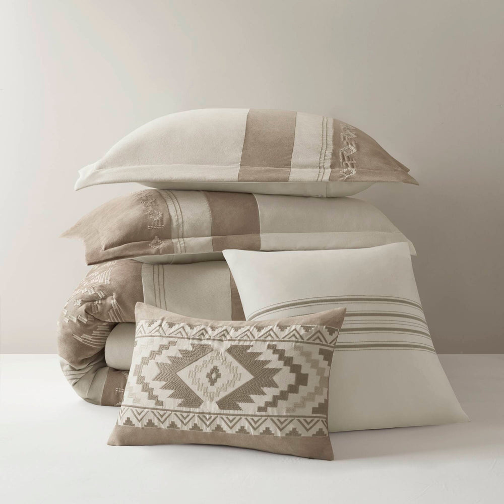 5-Piece King Comforter 5pcs Set,Taupe Media 17